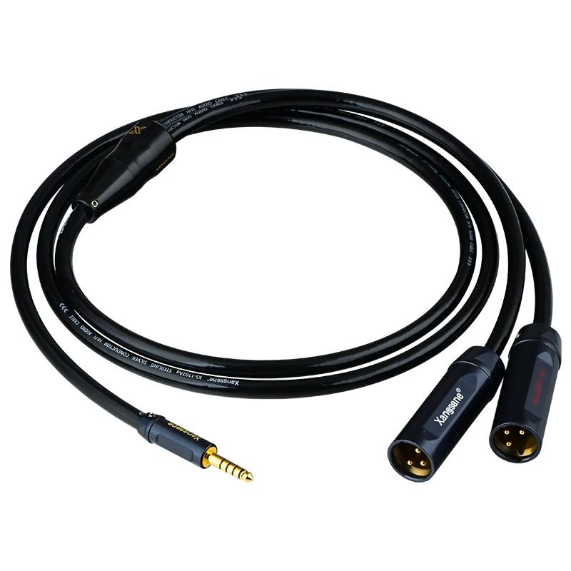 Grey Knight HiFi4.4mm gebalanceerd naar 2XLR man vrouw vier core puur zilveren audiokabel mixer geluidskaart opname aansluitkabel
