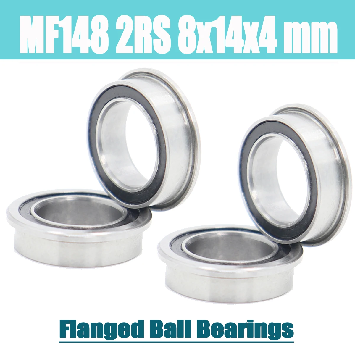 

MF148 2RS Bearings Black Sealed 8x14x4 mm ABEC-7 MF148RS ( 10PC ) Miniature Flanged Ball Bearings LF-1480DD