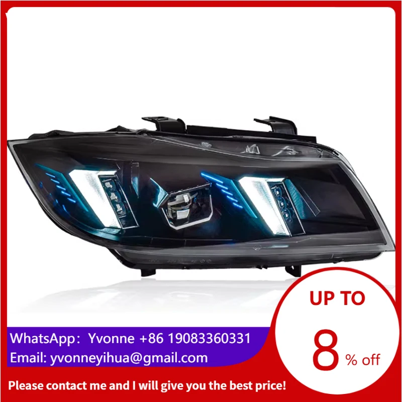 

For 3 Series E90 Headlight Assembly 2005-2012 Modified New LED Headlights with Daytime Running Lights and Turn Signals
