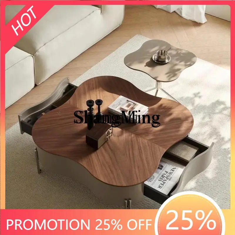 

CL room home art flower small apartment coffee table light luxury high sense with drawer