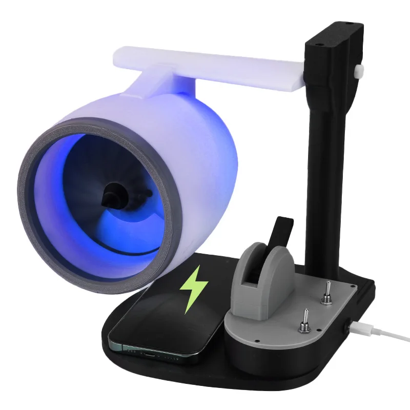 New Creative Desktop USB Aircraft Engine Turbine Fan JetFan Mini Fan with Wireless Charging