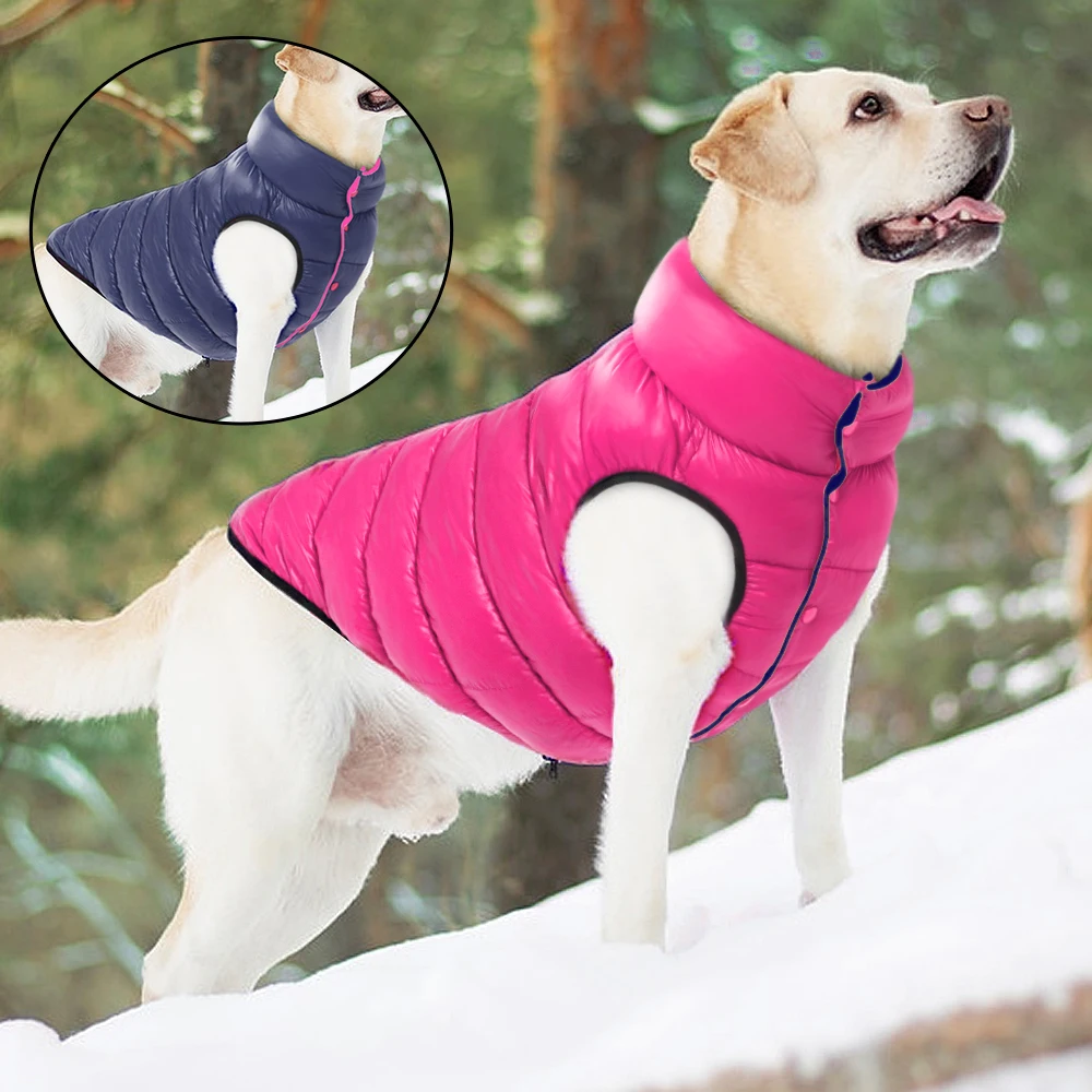 Reversible Dog Clothes Winter Windproof Dogs Jacket 3 Layer Warm Pet Clothes Coat Vest for Small Medium Large Dog French Bulldog