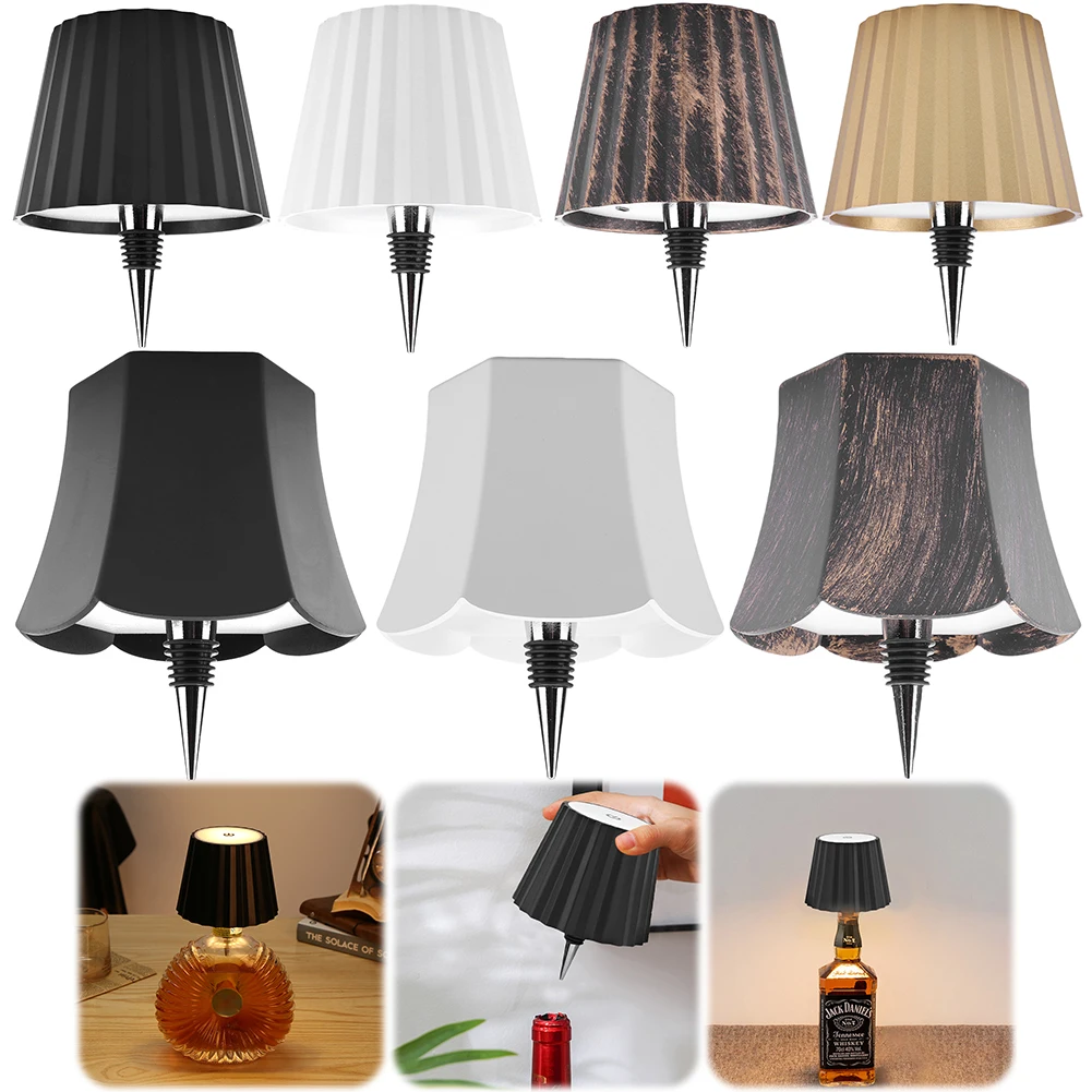 

2000mAh Wireless Bottle Lamp LED Wine Bottle Base Rechargeable Vase Lights Touch Dimmable Bar Dining Mushroom Lamp Holder Decor