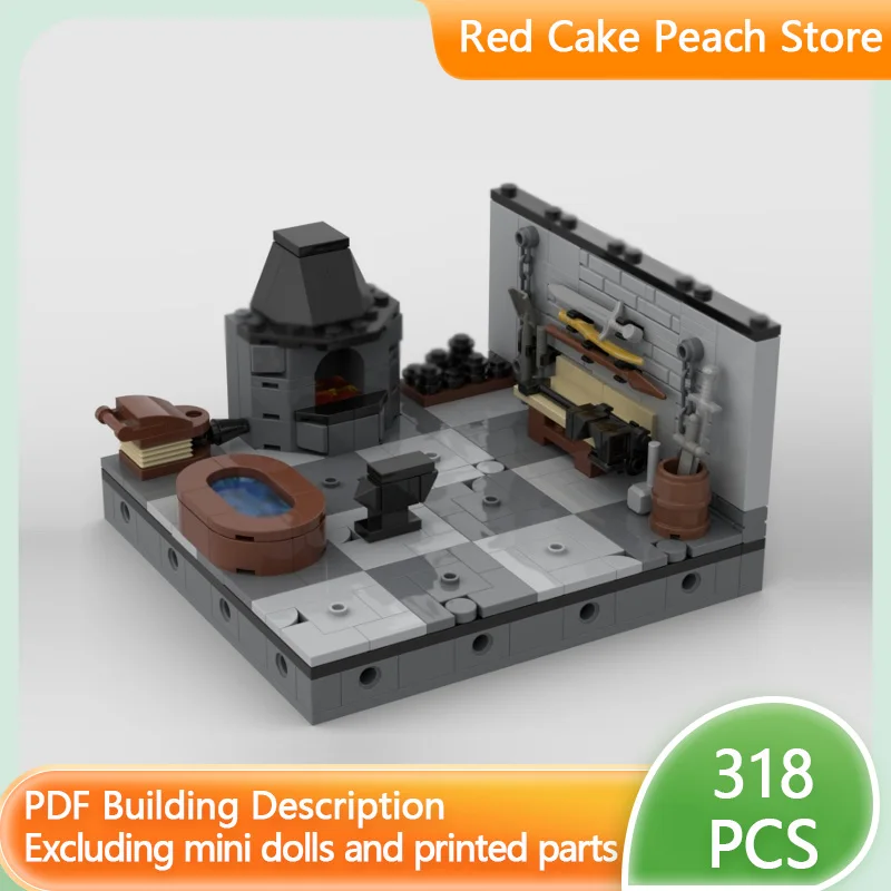 

City Street View Model MOC Building Bricks Forge Factory Diorama Modular Technology Children Holiday Gifts Assemble Toys Suit