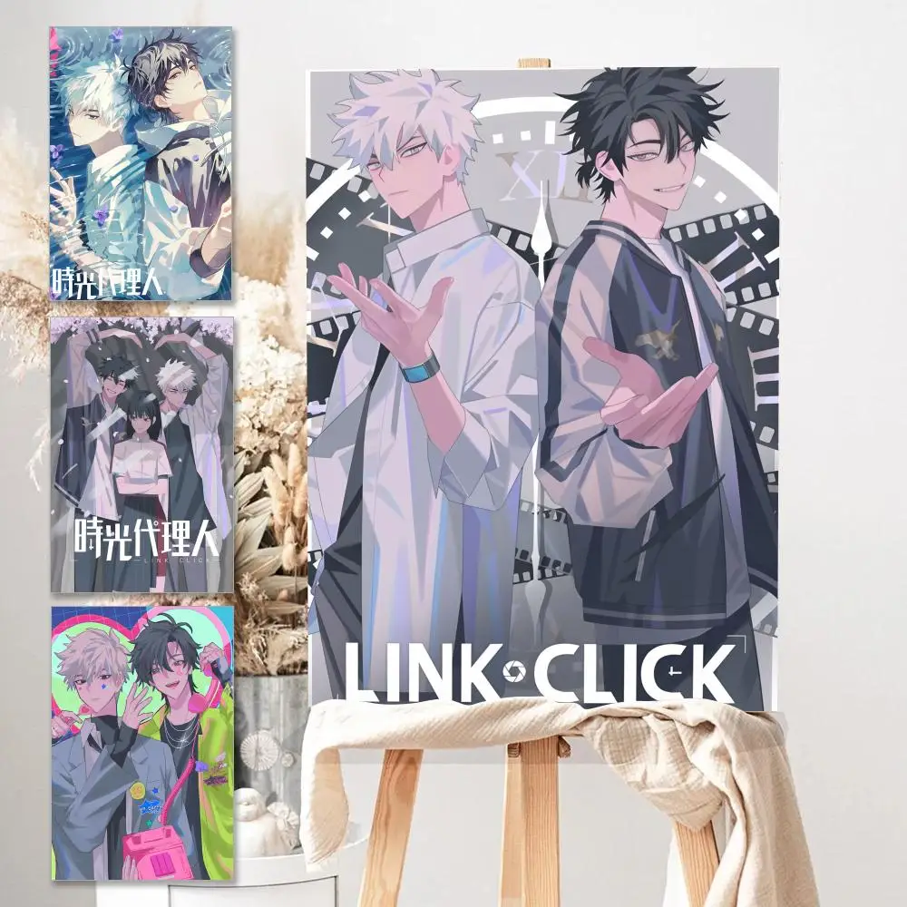 애니메이션 L-Link C-Click 현대 벽 예술 포스터 스티커 거실 침실 바 홈 장식 벽화 그림 장식