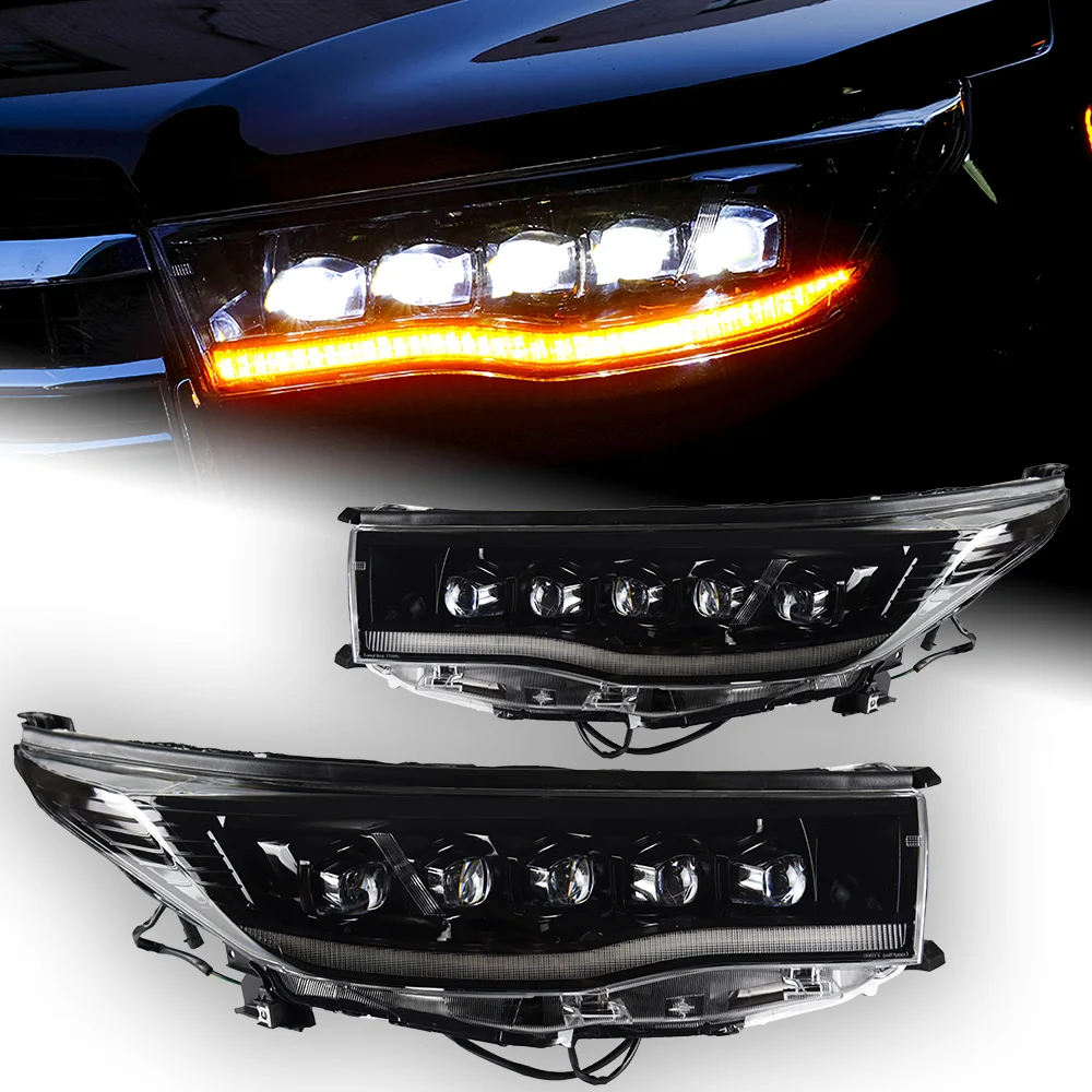 Car Lights for Toyota Highlander Headlight Projector Lens 2015 Kluger Signal Head Lamp LED Headlights Drl Automotive Accessory