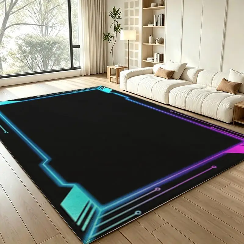 1 Piece Neon Circuit Style Carpet, Soft Comfortable, All Seasons, Lightweight Easy To Care, Home Decor, Room Decor, Autumn, Winter, For Gaming Room, Living Room, Bedroom
