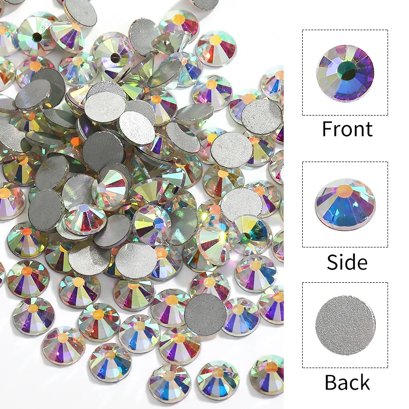 SS10-SS30 Flat Back Crystals Glass Crystal Rhinestones Non Hotfix Stones Nails/Clothes/Bags/Shoe Decoration Accessories DIY Gems