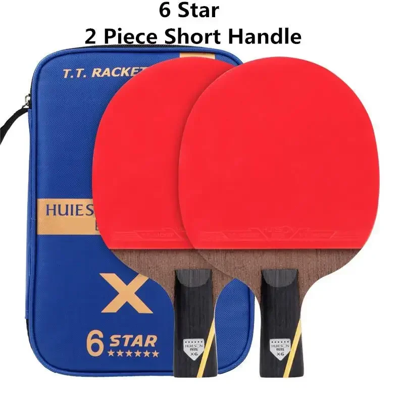 2Pcs 6Star Carbon table tennis racket Professional Ping Pong Carbon racket Super Powerful Bat For Adult Club Training Upgraded