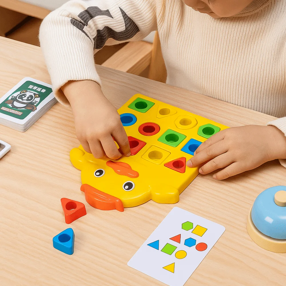 

Portable Geometry Shape Matching Toy Puzzle Board Shape Matching Board Game DIY Color Recognition Toys