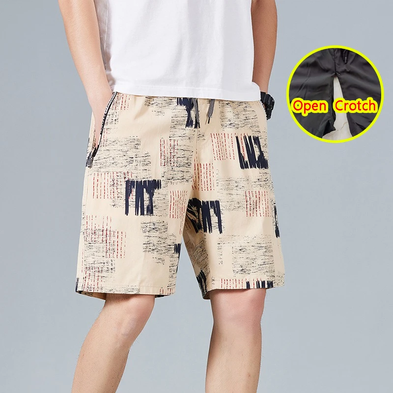 

Men Open Crotch Training Casual Shorts Sexy Gym Fitness Fashion Zipper Mini Leggings Outdoor Easy Cropped Crotchless Cargo Pants