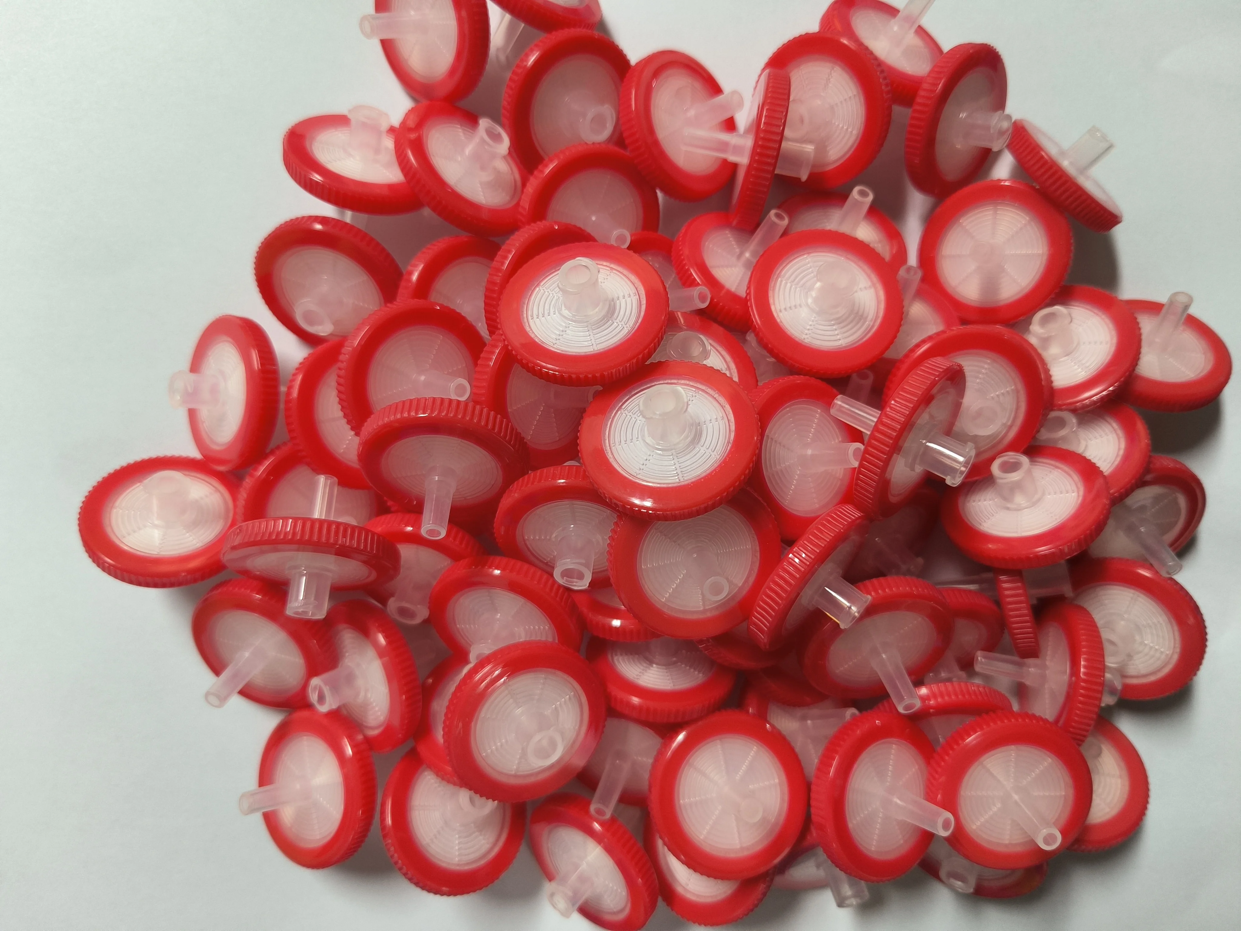 

IKEME 100 Pieces Laboratory Syringe Filter Hydrophilic Acetate Fibre CA Membrane Syringe Filter CA 33mm 0.45um
