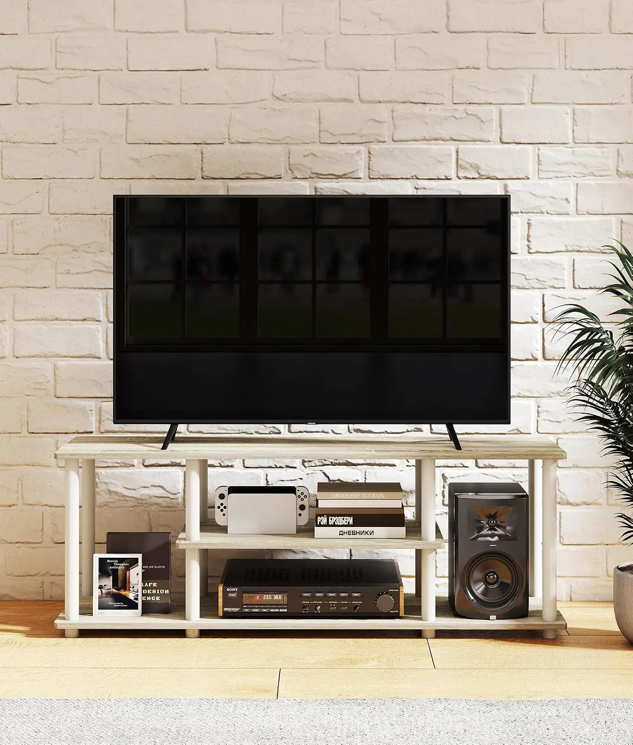 TV Stand Entertainment Center Console Open Storage Shelves Living Room Bedroom Office 50 Inch, Customized