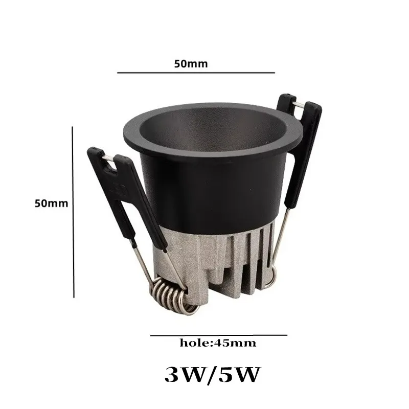 Mini-LED-Einbau-Downlight 3 W 5 W dimmbarer COB-Strahler 110 V 220 V 2700 K 3500 K 5000 K 24 °   Innenbeleuchtung mit kleiner Öffnung