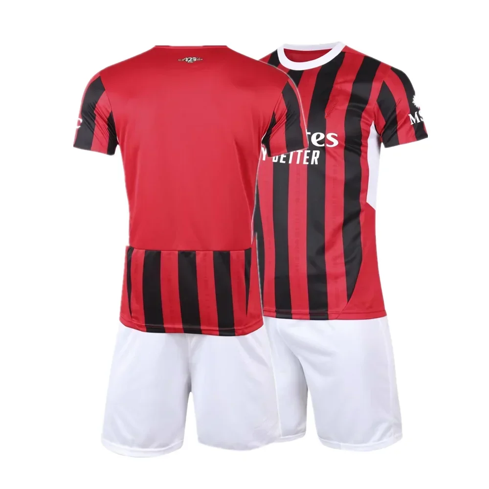 children's  sport set boy girl Milanes Fans shirt Training wear men and kids games  football kits Leisure Uniforms