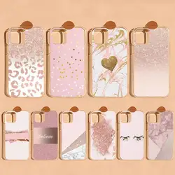 Rose Gold Pink Glitter Phone Case For iPhone 14 11 12 13 Mini Pro XS Max Cover 6 7 8 Plus X XR SE 2020 Funda Shell