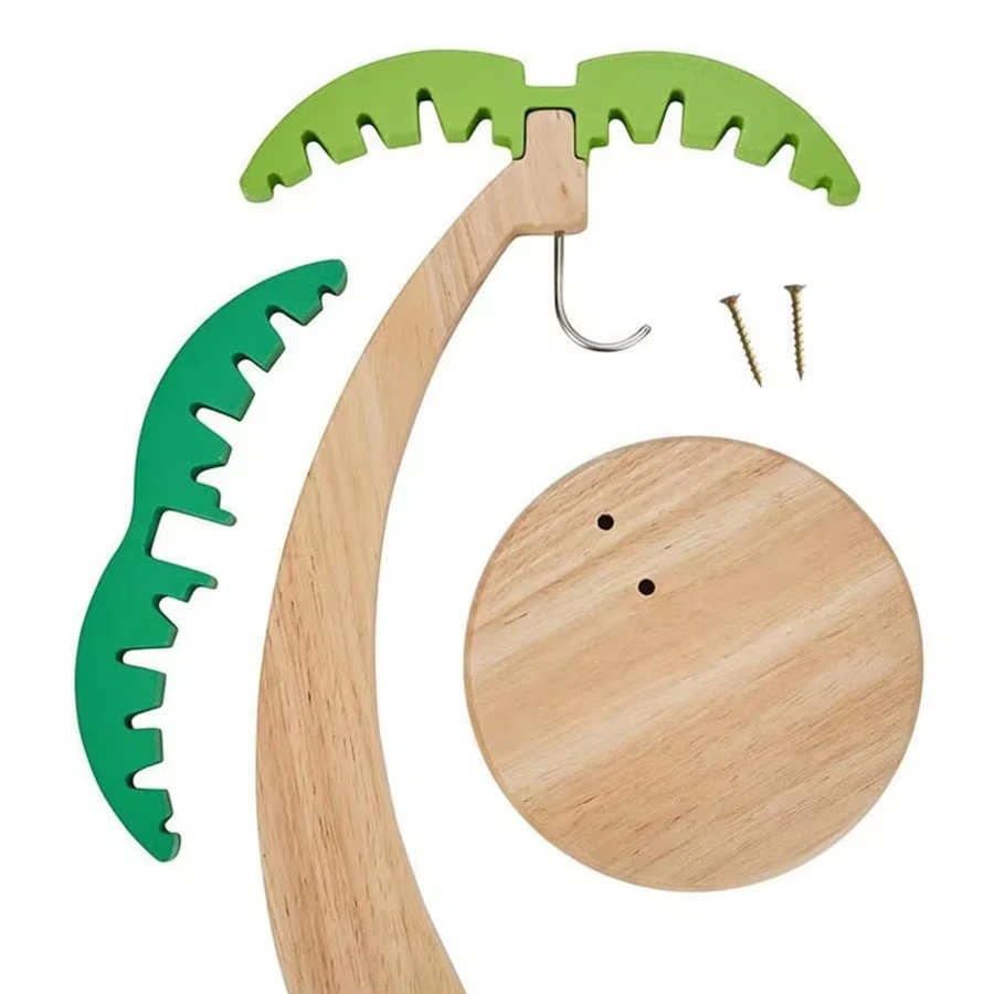 Simulated tree shaped fruit storage container, kitchen table decoration, creative fruit platter, wooden banana hanger - view 6