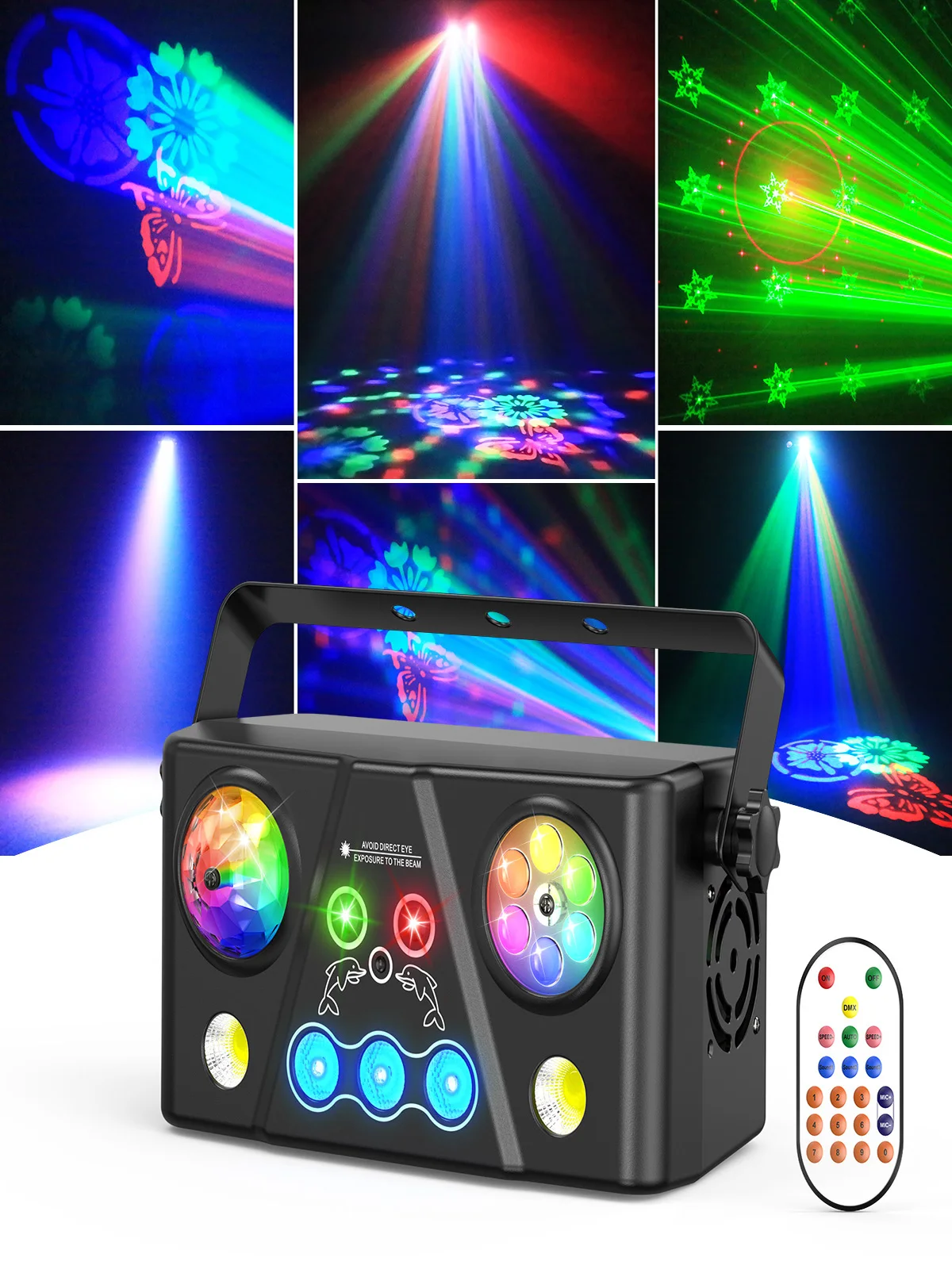 U'King 40W RGB LED Bee Eye Beam Effect Licht 5IN1 Effect Disco Ball Verven Patroon Strobe DJ Licht voor Disco Party Podium Licht - afbeelding 2
