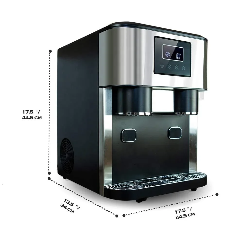 15–18 kg Mini-Eiswürfelmaschine, Slush-Maschine, kommerzielle tragbare Eiskaffeemaschine, Tisch-Eisspender mit Brecher