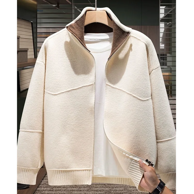 

Men's Knitted Cardigan Jaet Casual Versatile High-End Feel Loose Fit Long Sve Autumn Winter New Sle Faionable Straig...