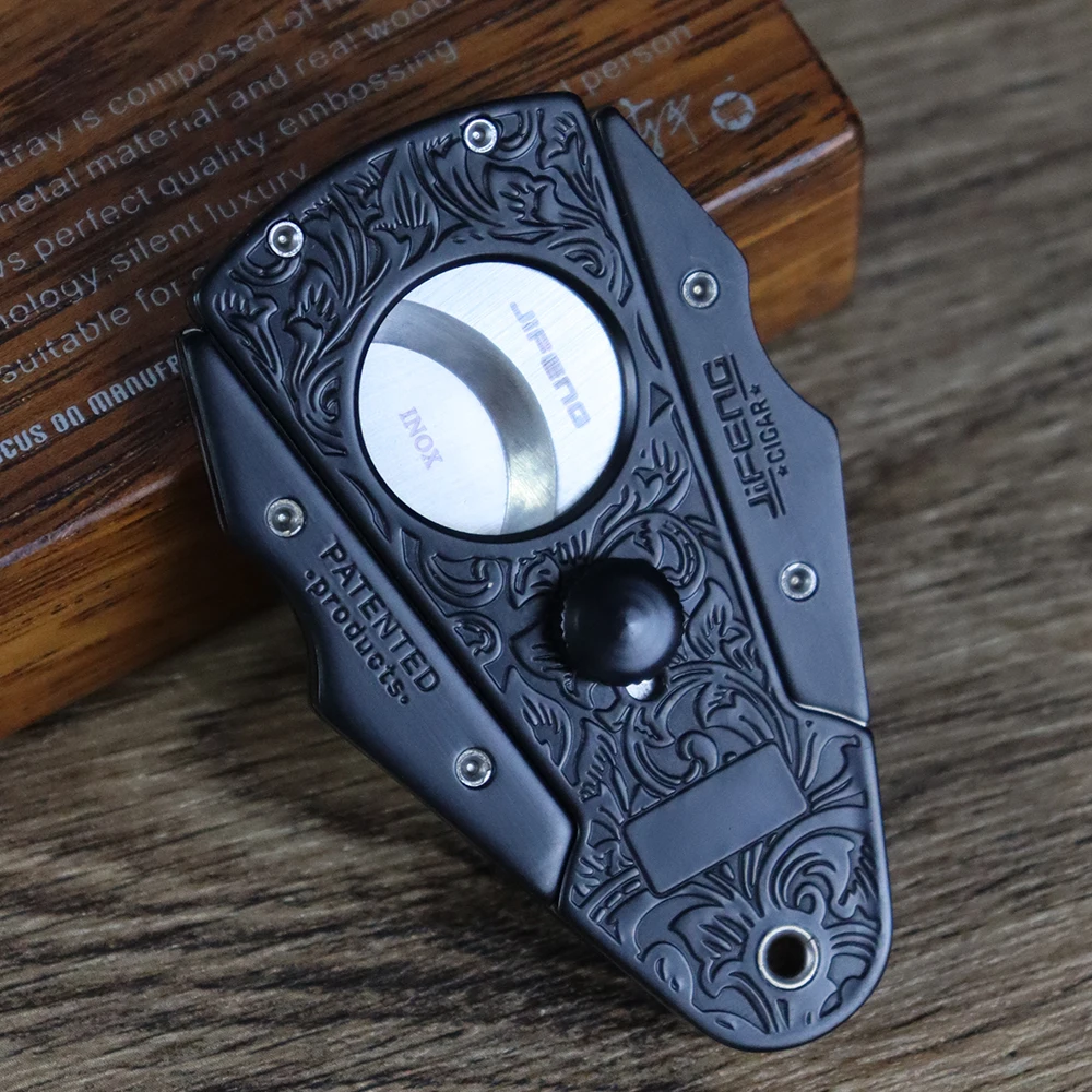 JIFENG Hot Sale Cigar Cutter Sharp Blade Luxury Gadgets Portable Stainless Steel Cutter with Gift Box Travel Cigar Cutter CT-032