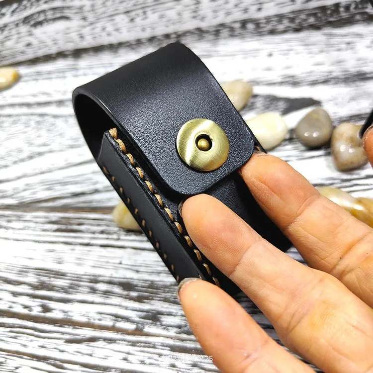 Blongk Leather Folding Glasses Box Belt Pack Cowhide Hand-made Foldable Glasses Case Small Waist Bag Men Women PD-ZD