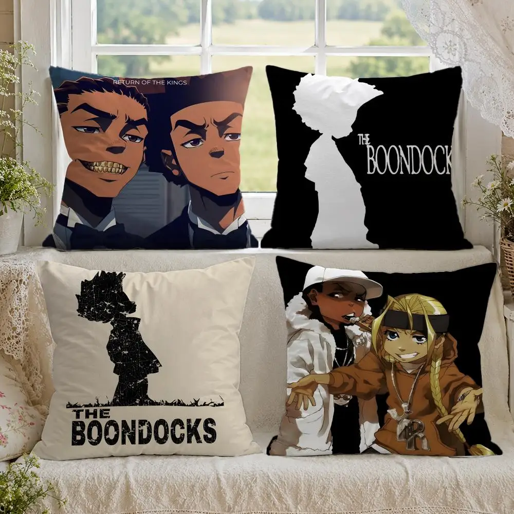 The Boondocks Pillow Case Premium Linen Cushion Cover Soft Textured for Sofa Couch Bed Chair Living Room Bedroom Home Decor