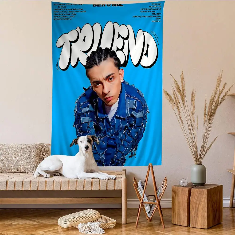 T-Trueno Rapper Cartoon Tapestry Art Science Fiction Room Home Decor Wall Hanging Sheets