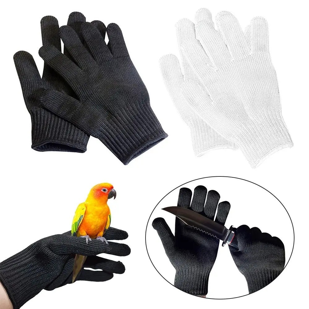 Welding Black White Cut-Resistant Gloves Durable Safety Protective Anti-Cutting Gloves Stainless Steel Wire Cooking Mitts