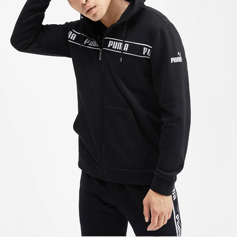 Puma genuine sports men's letter printed zipper hooded jacket jacket 580433-01