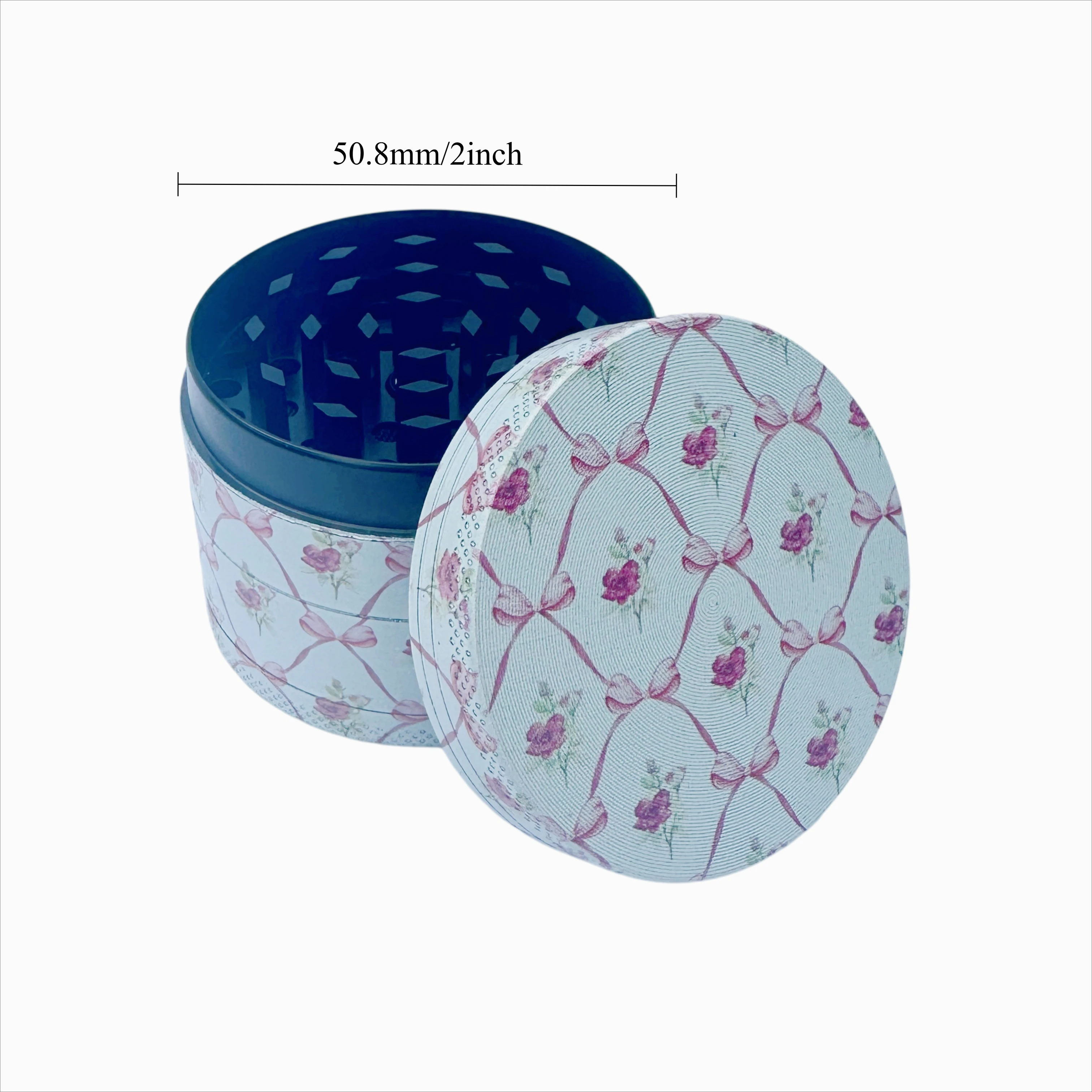 Rose and Pink Bow Metal Herb Grinder 50mm/2inch