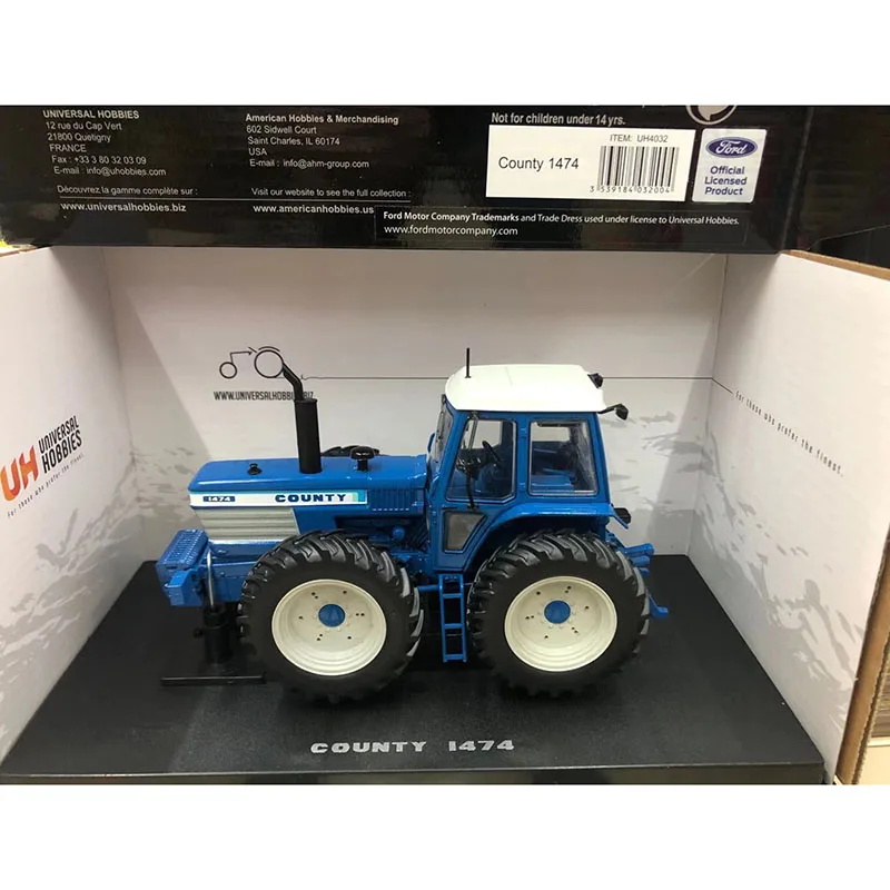 UH Diecast 1:32 Scale Ford County 1474 Tractor Alloy Agricultural Vehicle  Model Collection Souvenir Display 4032