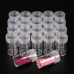 10/20/50/100 Pcs Diamond Painting Small Round Bottle Tools Transparent Storage Box Jewelry Diamond Container Accessories