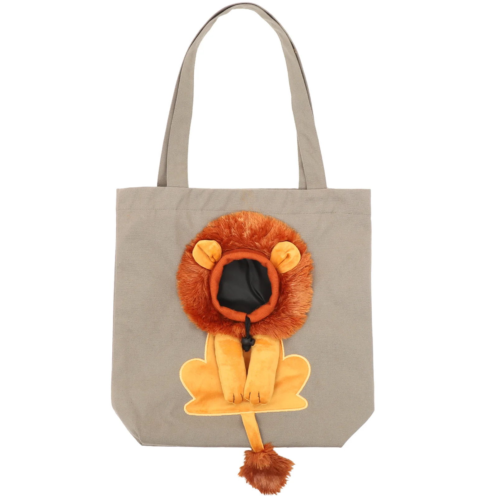 

3D Lion Print Canvas Pet Carrier Bag Adjustable 37Cm Opening Wide Shoulder Strap Breathable Cat Carrying Sling Crossbody Pet