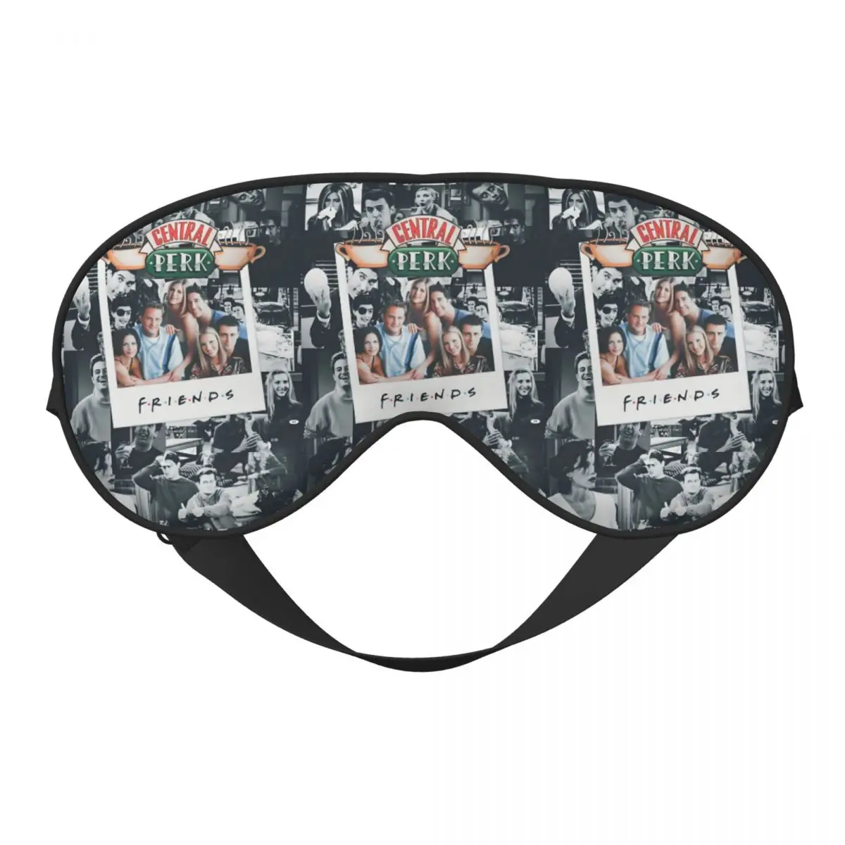 

Custom Vintage Friends Collage Soft Travel Eye Masks Double Side Blindfolds Creative Funny Quote Block Out Light Eye Patches