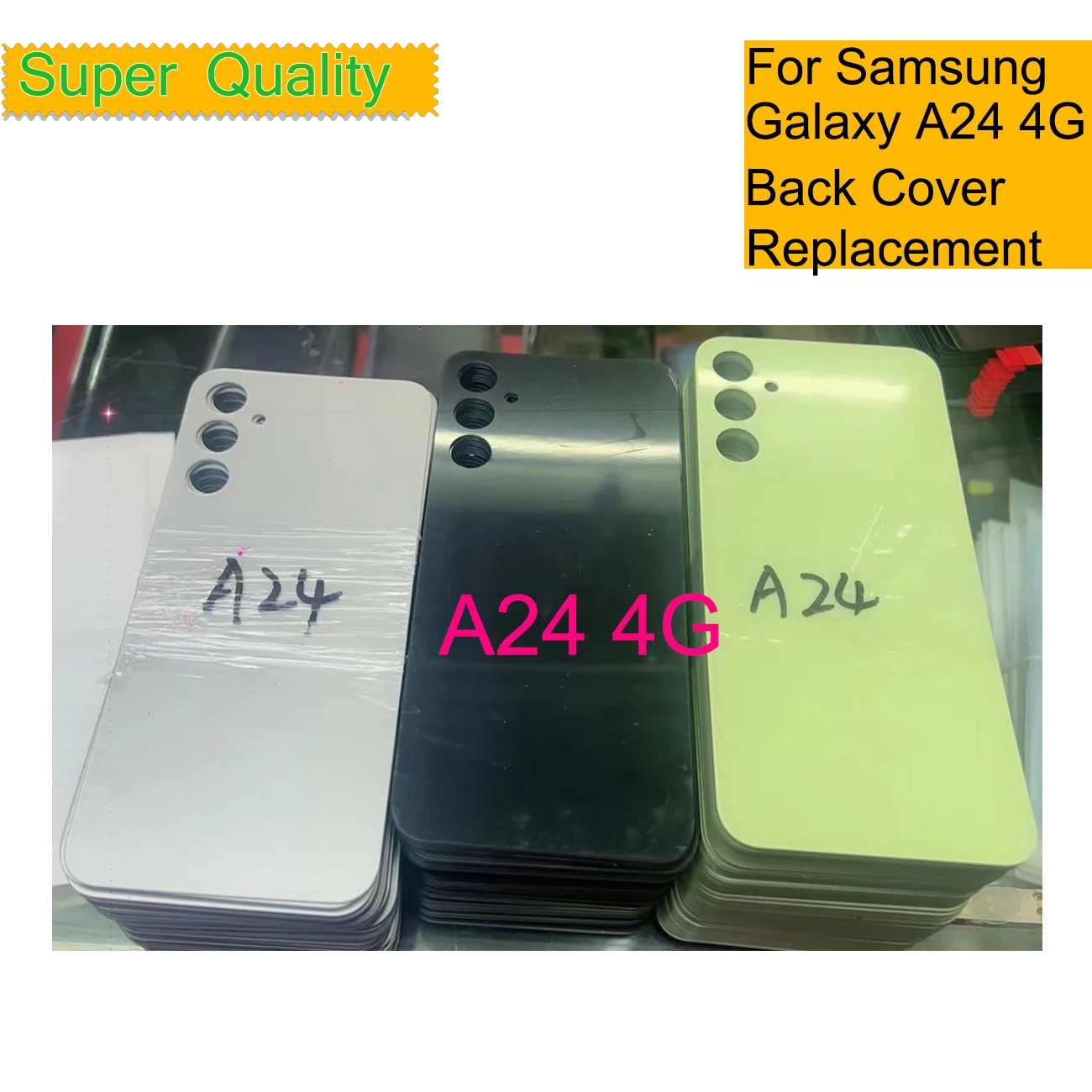 

10Pcs/Lot For Samsung Galaxy A24 4G A245 Housing Back Cover Rear Case Battery Door Chassis Shell With Camera Lens