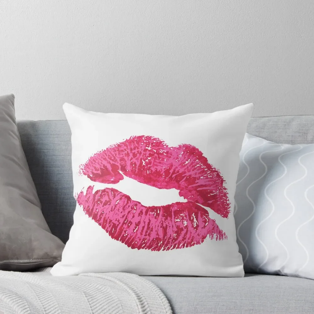 Hot Pink Lipstick Lips Kiss Throw Pillow New year Decorative Cushions For Luxury Sofa Pillow Case Christmas pillow