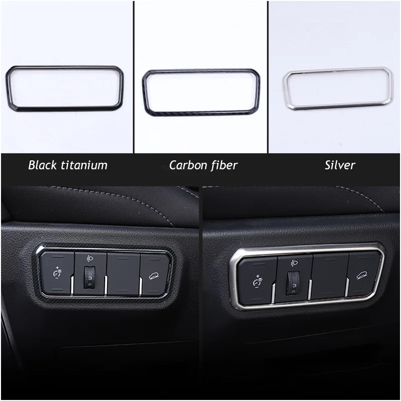 Car Head Lamp Light Switch Headlight Adjustment Knob Panel Control Protective Trim  Styling For Haval F7/F7X 2019 2020 2021