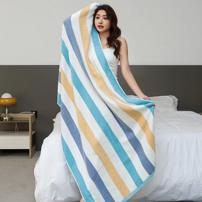 

100% cotton large bath towel, 90x180cm, extra large size, for home use, highly absorbent, and does not she