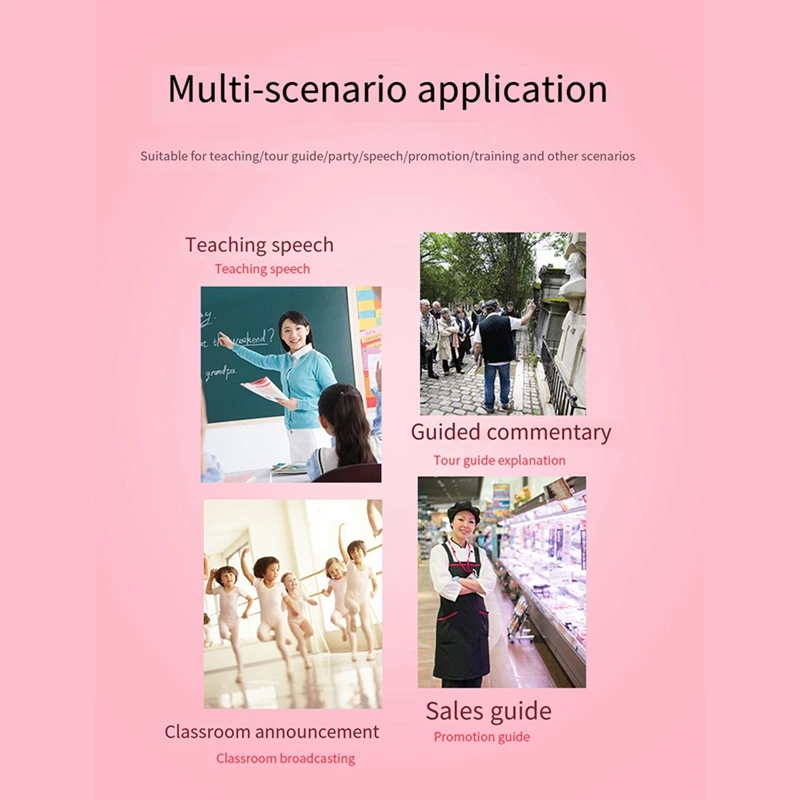 다기능 음성 증폭기, 마이크 디스플레이 포함 휴대용 스피커, 교사 연설용, 2200Mah