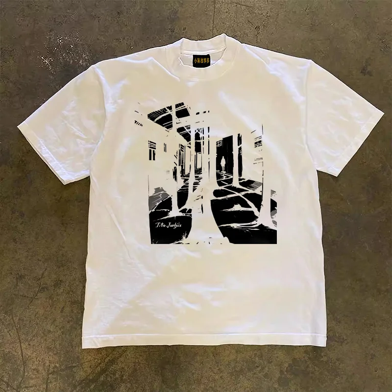 

Pure Cotton Double Thread Loose Men's Short Sleeve T-shirt Retro American Style Heavyweight Couple's T-shirt by Xiao Chen Story