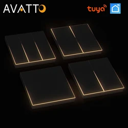 AVATTO Tuya WiFi Smart Light Switch 1/2/3/4 Gang Neutral Wire Required Wall Push Switch Smart Life Work with Alexa Google Home