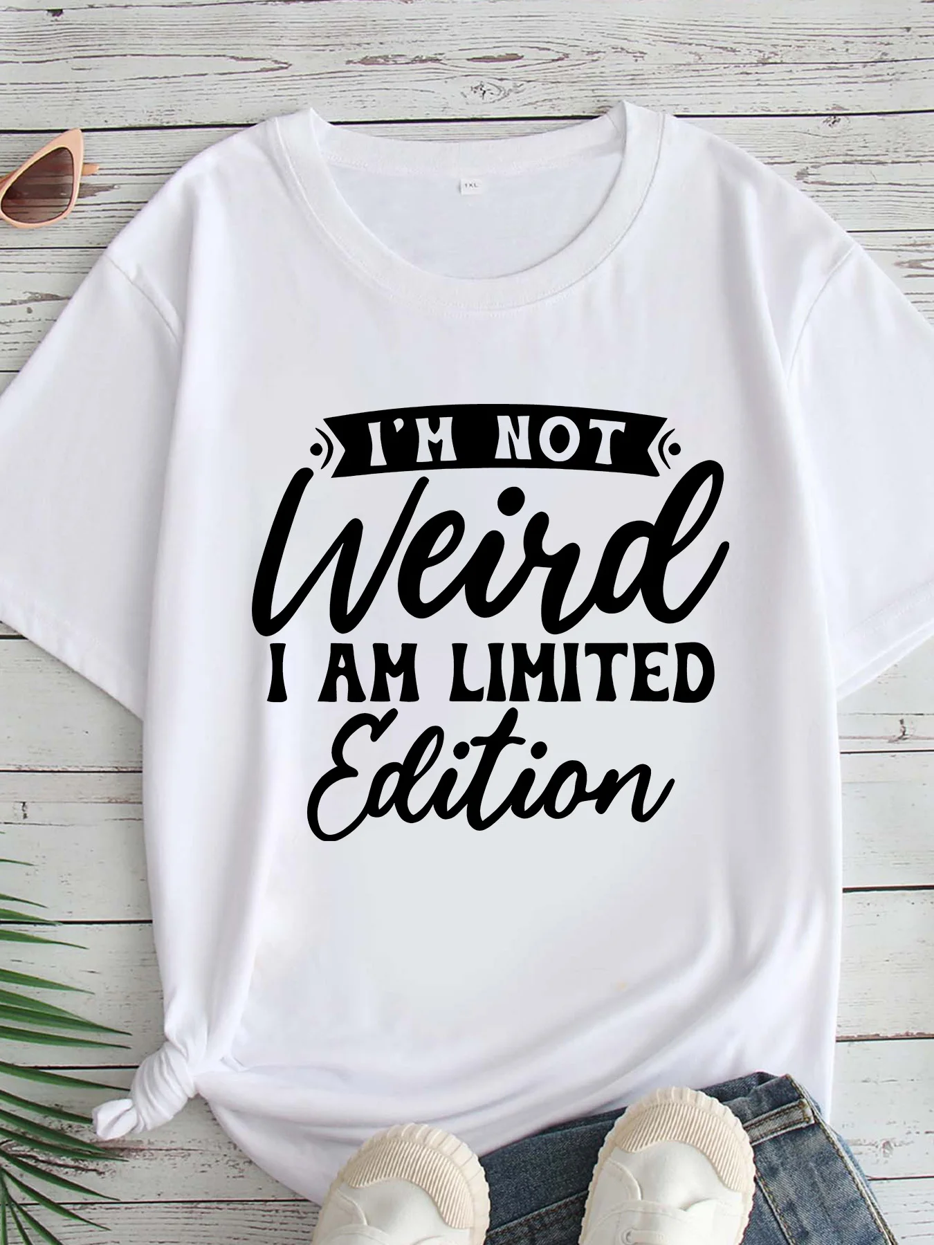 

Women's Large Size Printed round Neck Short Sleeve T-shirt 1-7XL Comfortable Casual Top in European Style