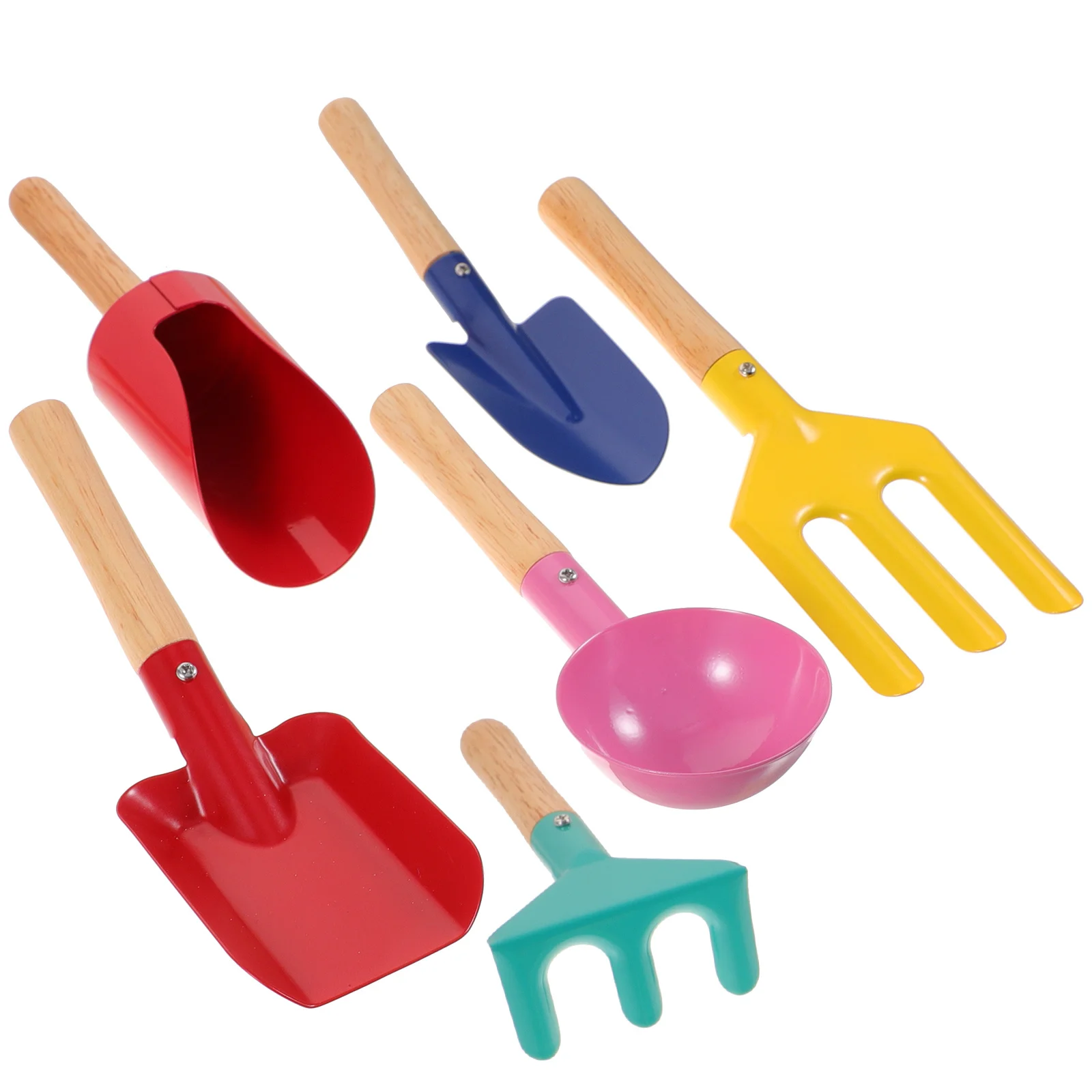 ชุดอุปกรณ์ทำสวนขนาดเล็กสำหรับเด็ก ชุดพลั่วและคราดหลากสี เหมาะสำหรับเด็กเล่นทำสวน ทรายชายหาด และปลูกต้นไม้กลางแจ้ง