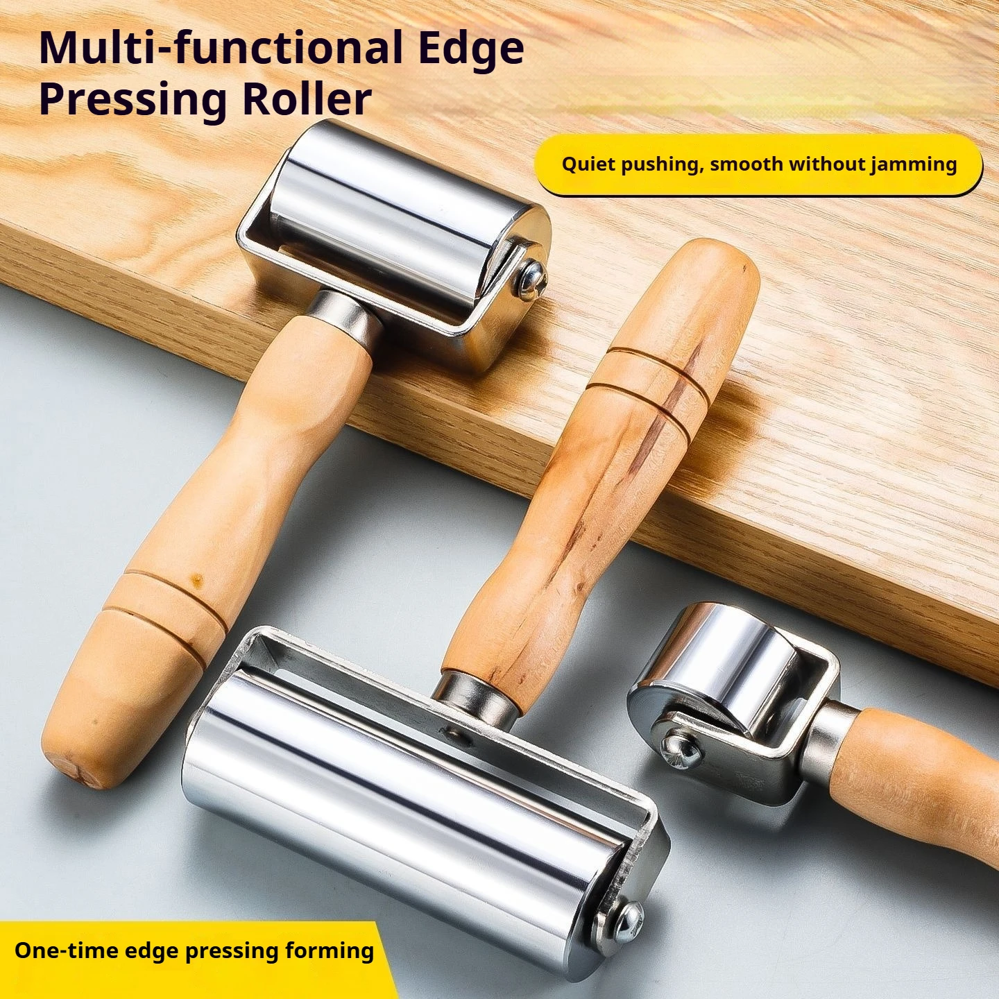 Leather Press Edge Roller with Wooden Handle Leather Roller Tool Edge Creaser Leather Craft Leather Glue Laminating Working Tool
