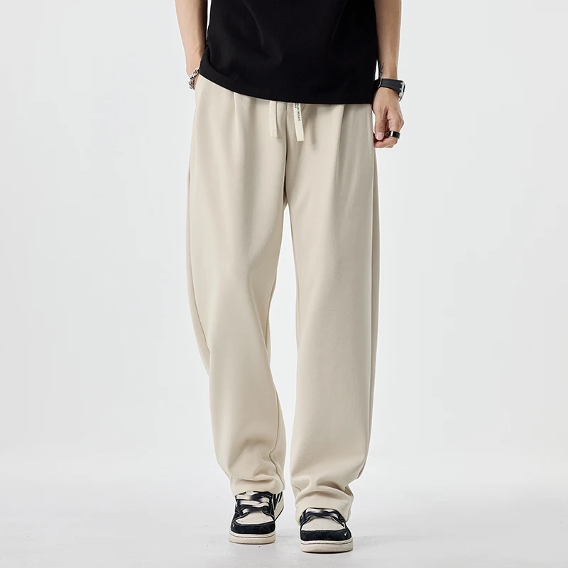 

Мужские повседневные брюки с широкими штанинами на весну-осень, модные спортивные штаны в американском стиле, длинные мужские свободные удобные брюки