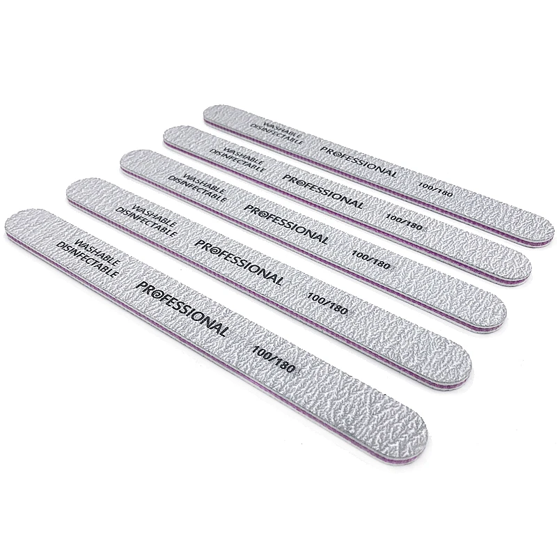 50 Peças/lote Lixa de Unha Profissional 100/180, Polidor para Manicure e Pedicure, Conjunto de Lixas Retas Dupla Face, Ferramentas para Unhas, Atacado