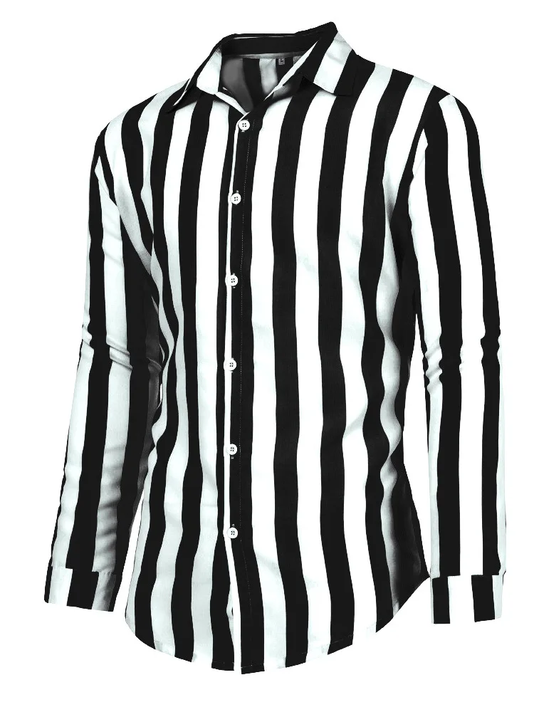 

Модные европейские и американские мужские полосатые свободные кроя irt Youthful Sle Long Sve Casual irt без брендовой подставки