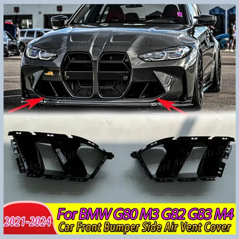 

Car Front Bumper Side Air Vent Cover For BMW G80 M3 G82 G83 M4 2021-2024 Fog Light Cover Overlay Trim Auto Accessories Body Kit