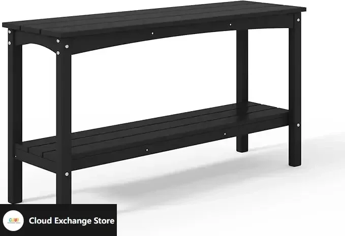 

Patio Console Table, 55'' 2-Shelf Said Table Indoor Outdoor Multifunctional Buffet Bar Storage Organizer for Entryway, Green